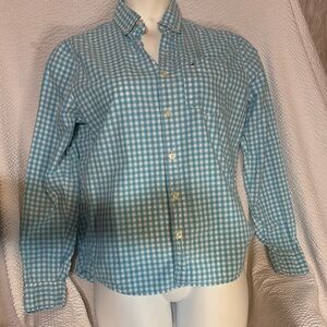 Hollister Blue Checkered Women's Top